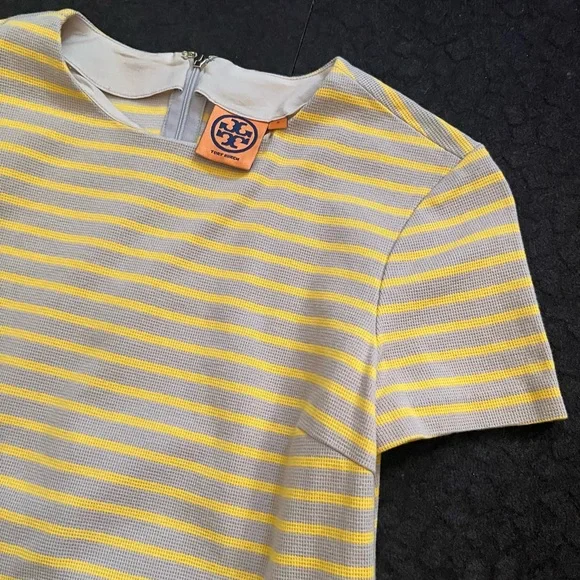 Tory Burch grey and marigold striped blouse - Picture 2 of 16